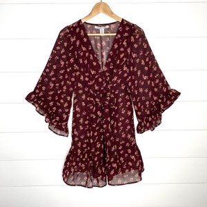 American Rag Floral Print Ruffled Dress S